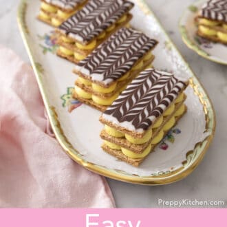 Mille Feuilles ready to eat.