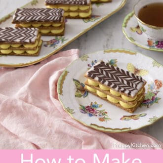 Mille Feuille with a cup of tea.