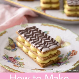 Freshly made Mille Feuille.