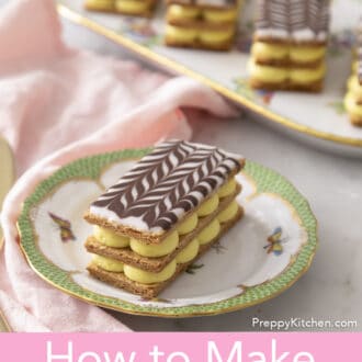 Mille Feuille on a green plate