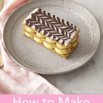 A Mille Feuille with pastry cream.