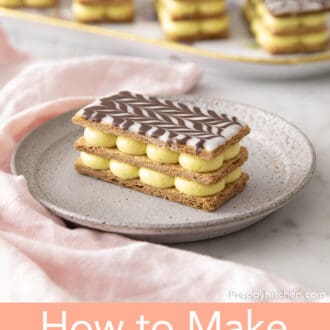 A Mille Feuille on a table.