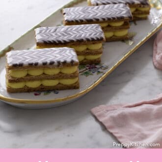 Chocolate vanilla mille feuilles.