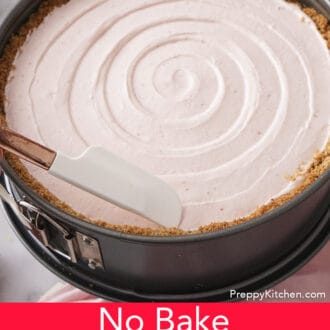 no bake strawberry cheesecake in a springform pan