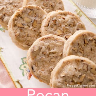 A group of pecan sandies on a platter.