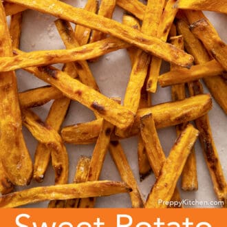 close up of sweet potato fries