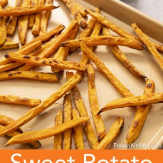 sweet potato fries on a sheet pan