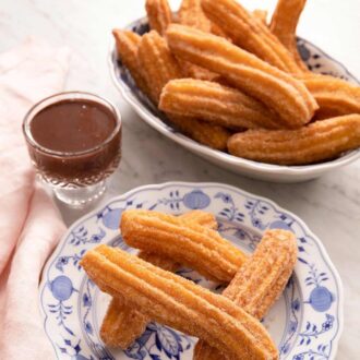 A pinterest graphic for homemade churros