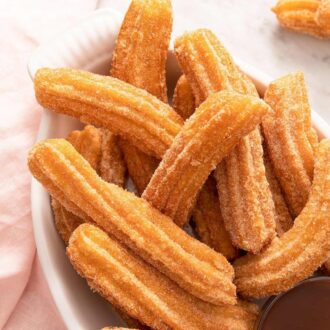 A pinterest graphic for homemade churros