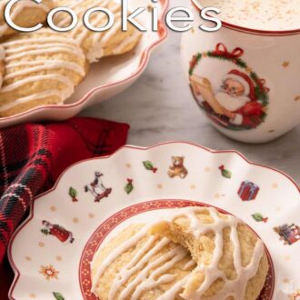A Pinterest graphic of eggnog cookies