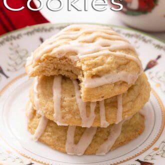 A Pinterest graphic of eggnog cookies