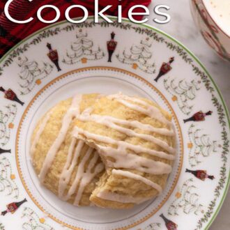 A Pinterest graphic of eggnog cookies