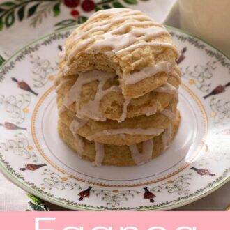 A Pinterest graphic of eggnog cookies