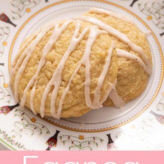 A Pinterest graphic of eggnog cookies