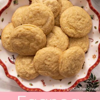 A Pinterest graphic of eggnog cookies