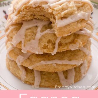 A Pinterest graphic of eggnog cookies