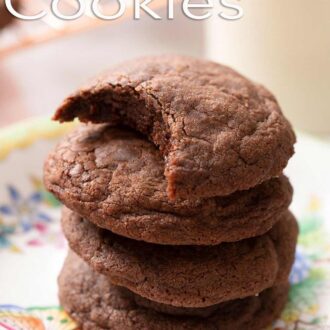 A pinterest graphic of Nutella cookies