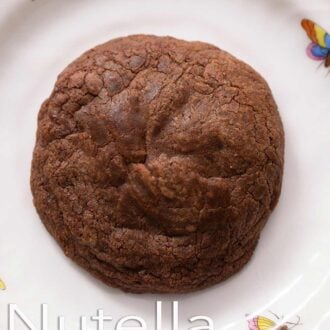 A pinterest graphic of Nutella cookies
