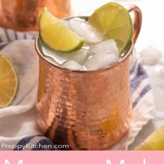 A Pinterest graphic for a Moscow Mule recipe