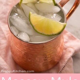 A Pinterest graphic for a Moscow Mule recipe