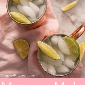 A Pinterest graphic for a Moscow Mule recipe