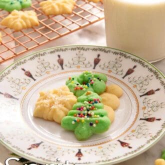 A pinterest graphic of spritz cookies