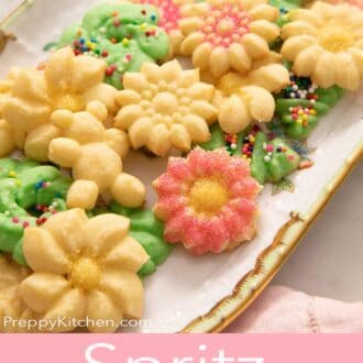 A pinterest graphic of spritz cookies