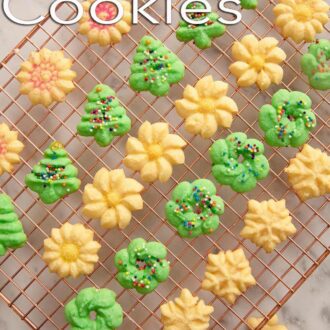 A pinterest graphic of spritz cookies