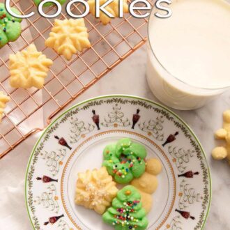 A pinterest graphic of spritz cookies