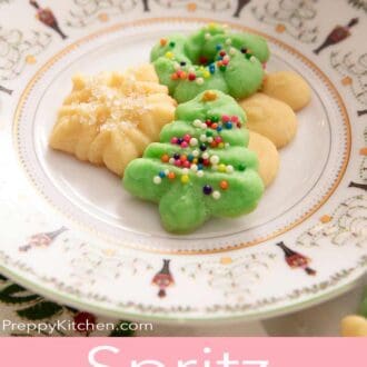 A pinterest graphic of spritz cookies