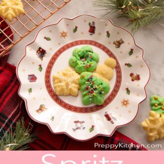 A pinterest graphic of spritz cookies