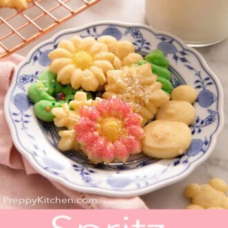 A pinterest graphic of spritz cookies