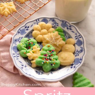 A pinterest graphic of spritz cookies