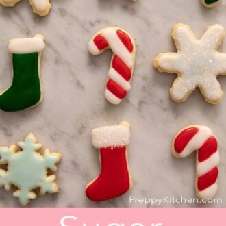 A pinterest graphic for sugar cookie icing