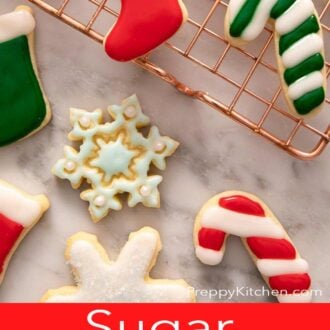 A pinterest graphic for sugar cookie icing