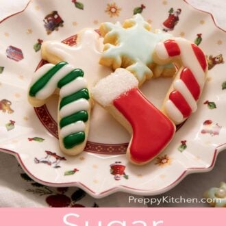 A pinterest graphic for sugar cookie icing