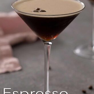 A Pinterest graphic of an espresso martini.