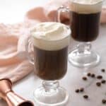 A close up of an Irish coffee