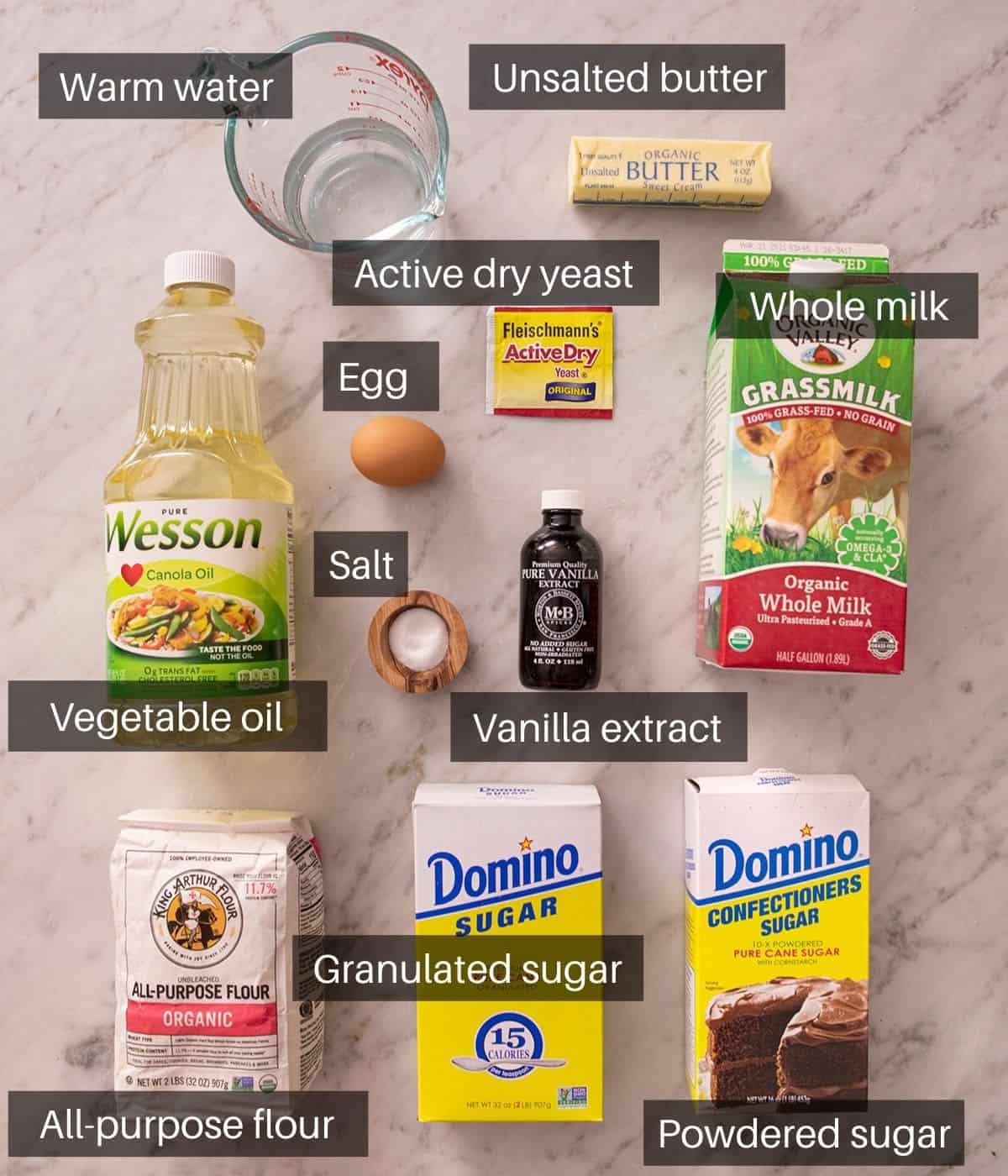 Ingredients for beignets.