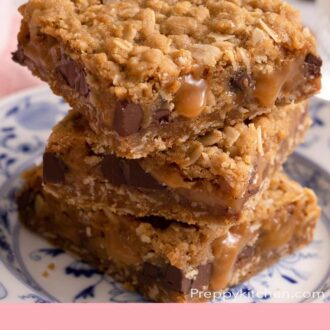 Pinterest graphic of three carmelitas on a plate.