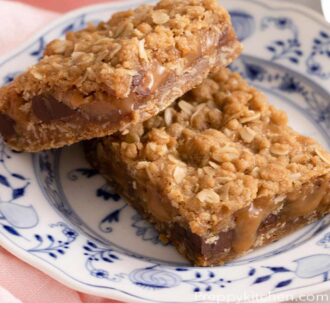 A pinterest graphic of two Carmelitas on a plate.