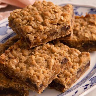 Pnterest graphic of a platter of carmelitas.