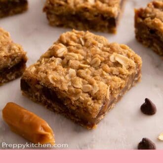 Pinterest graphic of Carmelitas on a marble surface.