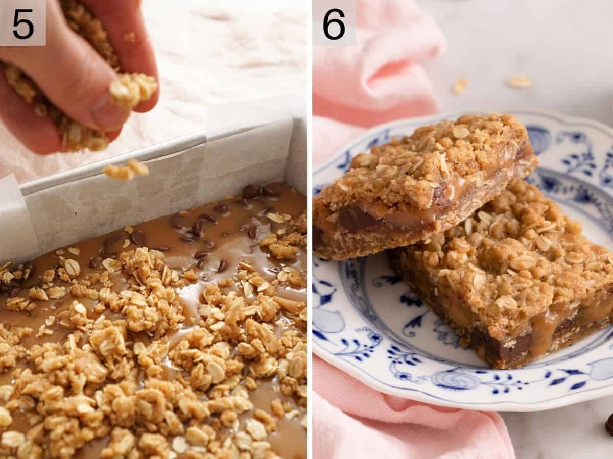 Set of two photos showing Carmelitas before and after baking.