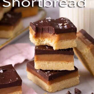 A pinterest graphic of Millionaire's shortbread