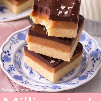 A pinterest graphic of Millionaire's shortbread