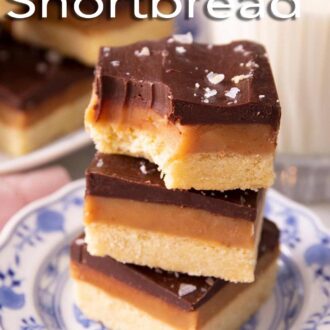 A pinterest graphic of Millionaire's shortbread