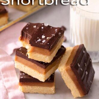 A pinterest graphic of Millionaire's shortbread