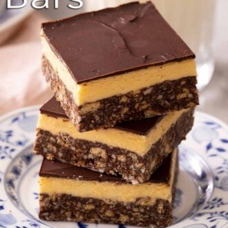A pinterest graphic of Nanaimo bars
