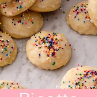 A pinterest graphic of ricotta cookies